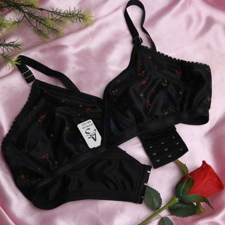 4 Pieces Winter Fabric Printed Jersy Bra Set