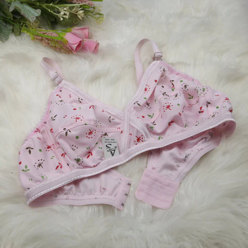 4-Piece Summer Fabric Printed jersy Bra Set